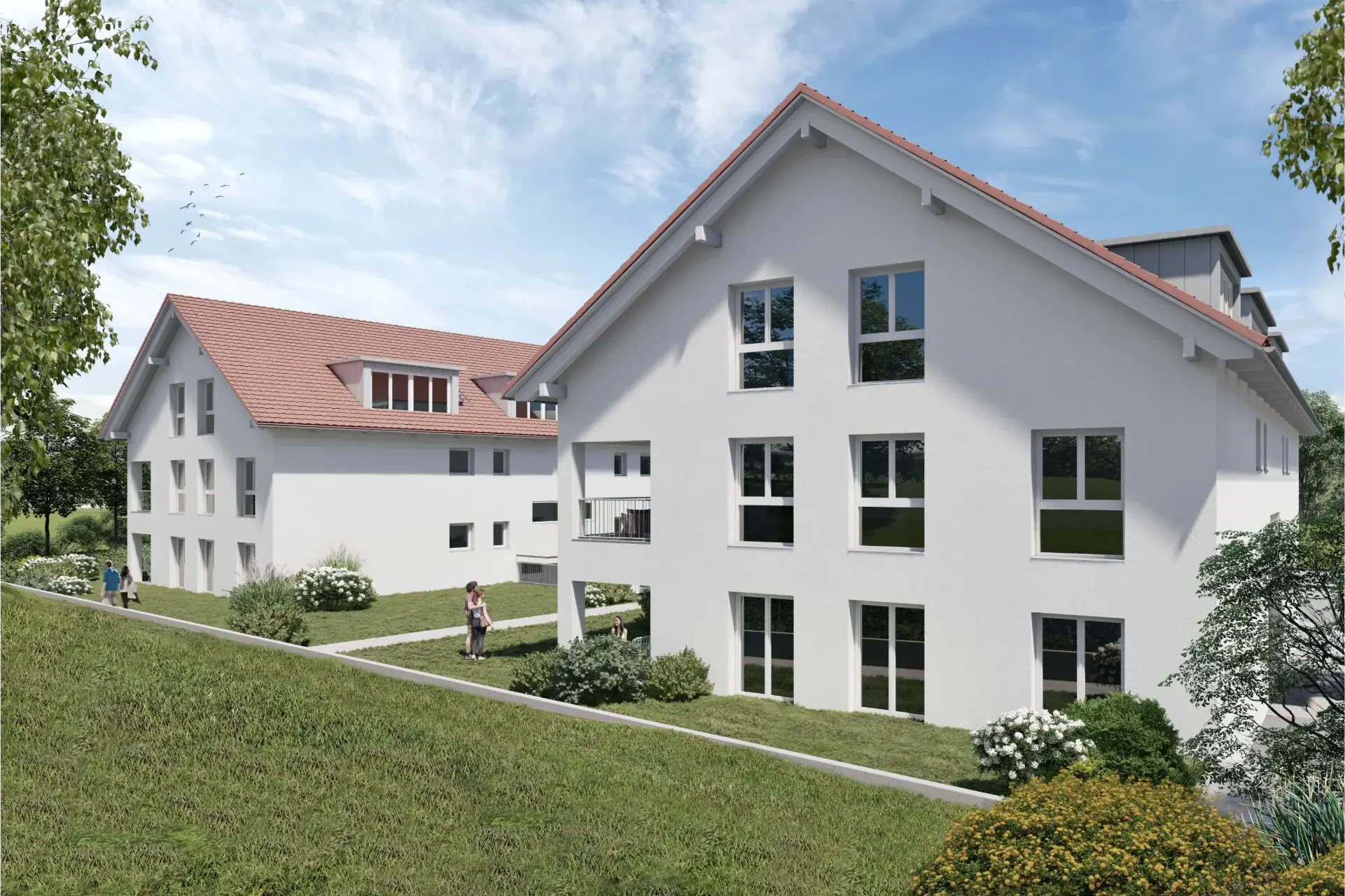 Engel areal ertingen neubau mit barrierefreiem zugang und lichtdurchfluteten eigentumswohnungen